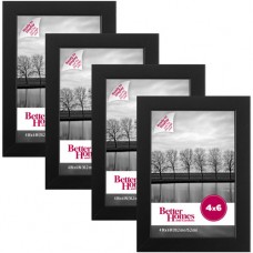 Better Homes and Gardens Gallery 4" x 6" Picture Frame, Black, Set of 4   553812491